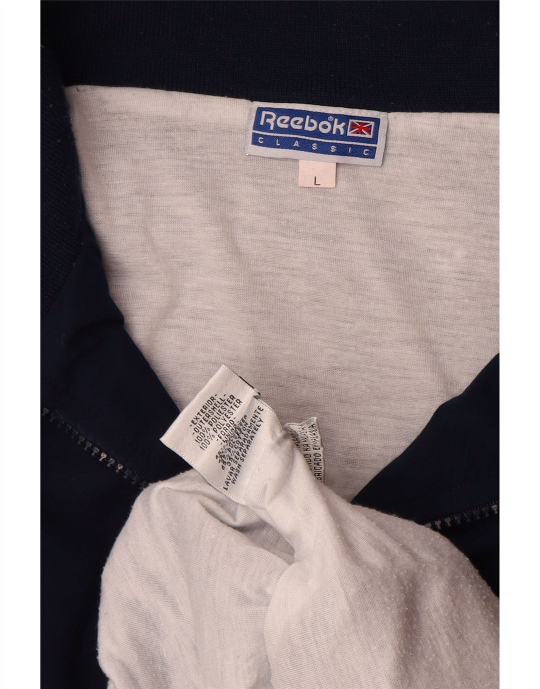 Jachetă de top pentru trening grafic Reebok pentru bărbați, mare, bleumarin, color block