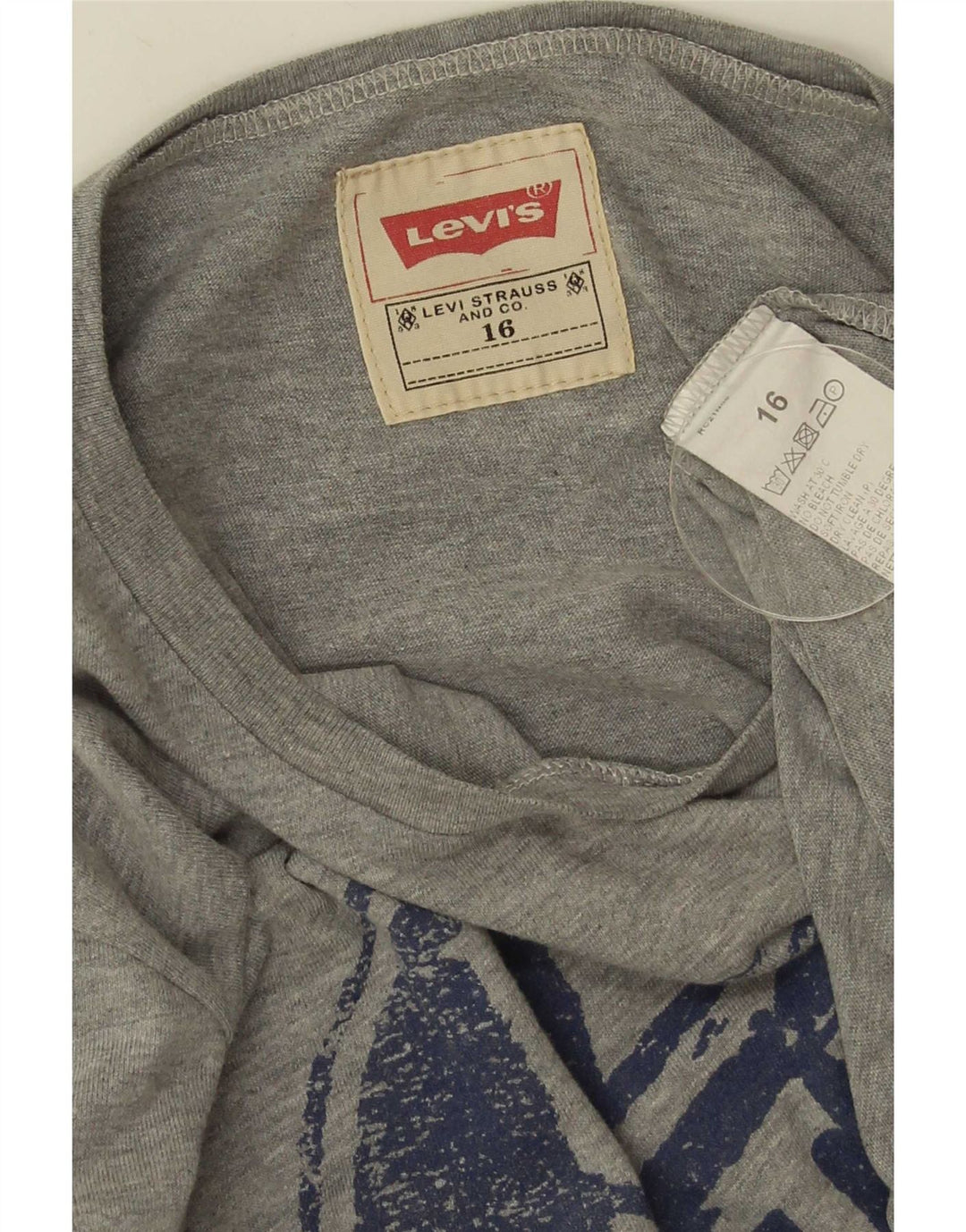 Bluză cu mânecă lungă Levi's pentru băieți, gri bumbac, 15-16 ani