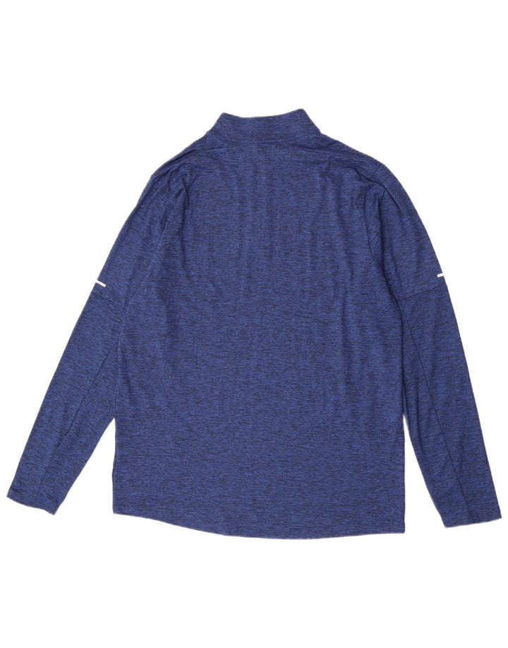 Top de trening pentru bărbați Dri Fit, cu fermoar și gât, cu pulover, mare, albastru