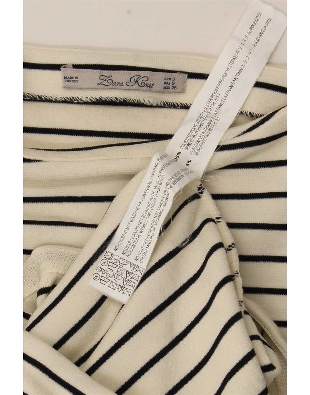 Rochie Maxi fără mâneci pentru femei Zara UK 10 Poliester cu dungi albe mici