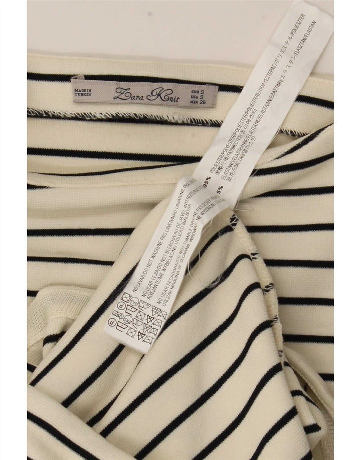 Rochie Maxi fără mâneci pentru femei Zara UK 10 Poliester cu dungi albe mici