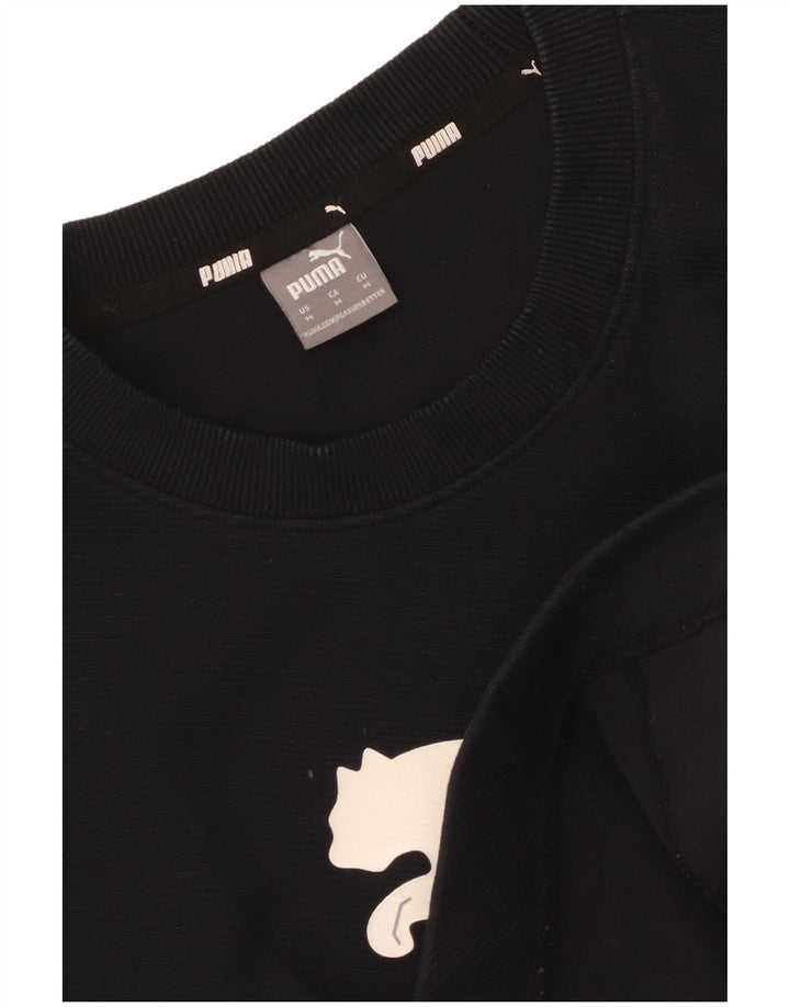 Pulover Puma Graphic Crop pentru femei UK 14 Medium Negru