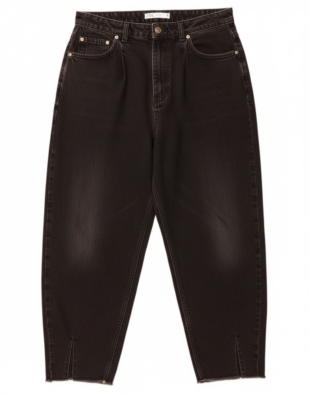 Blugi tăiați pentru femei cu talie înaltă Zara EU 40 Medium L30 L25 Negri