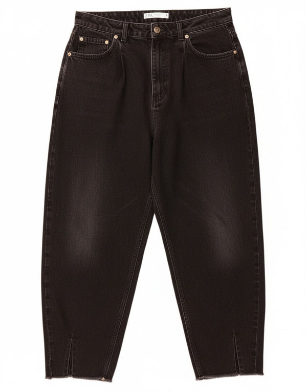 Blugi tăiați pentru femei cu talie înaltă Zara EU 40 Medium L30 L25 Negri