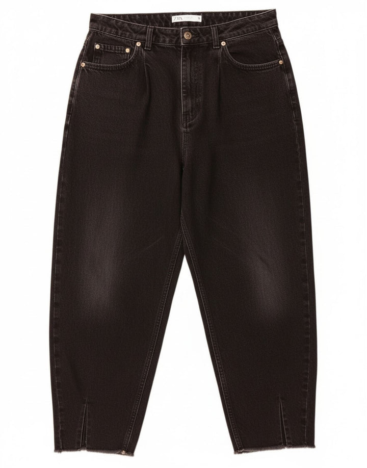 Blugi tăiați pentru femei cu talie înaltă Zara EU 40 Medium L30 L25 Negri