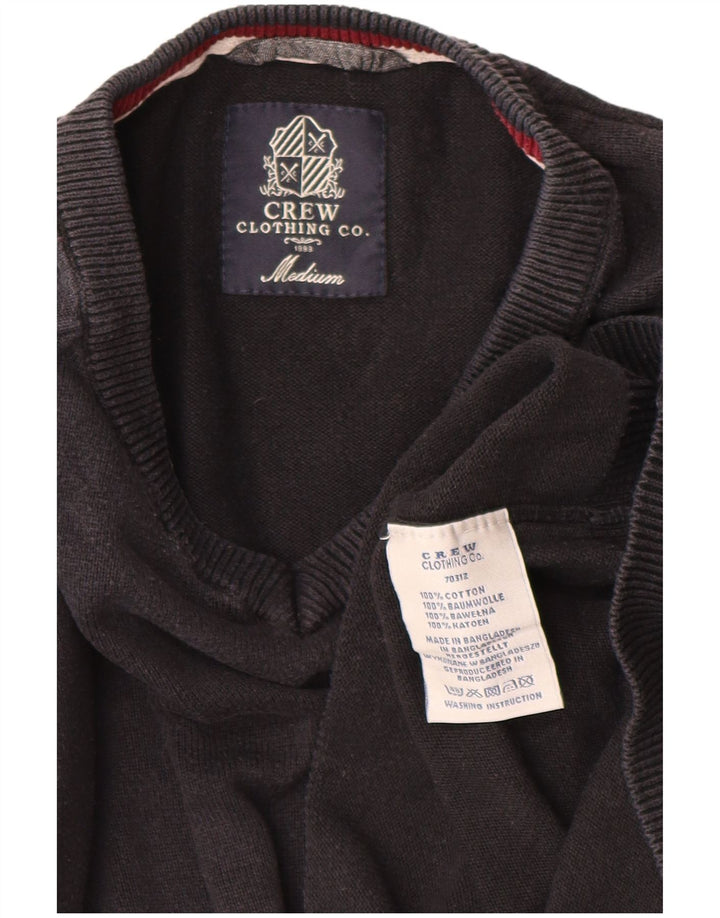 CREW CLOTHING Pulover cu decolteu în V pentru bărbați, bumbac mediu negru