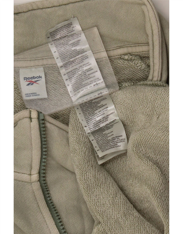 Hanorac pentru bărbați REEBOK, cu fermoar, cu gât, din bumbac mare, kaki