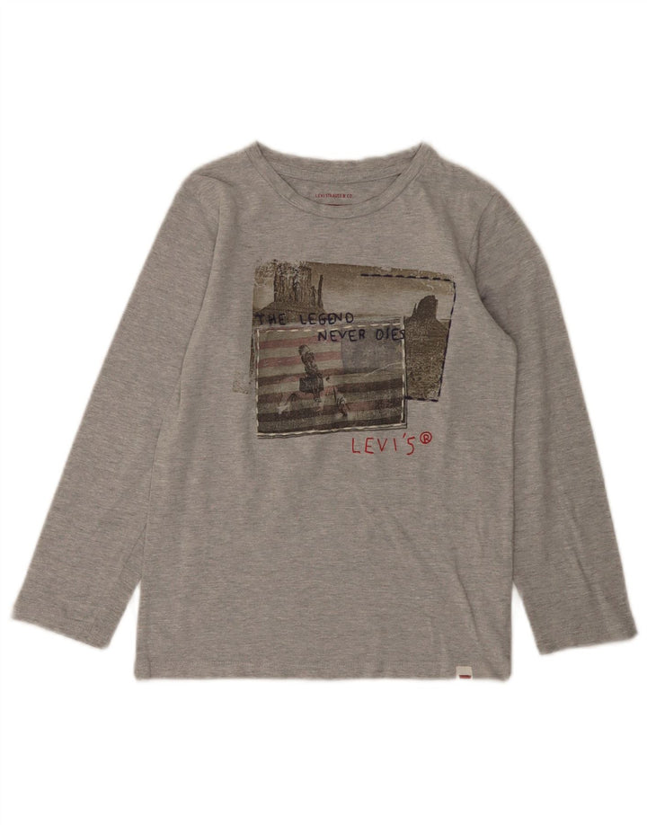 Bluză cu mânecă lungă cu grafică Levi's pentru băieți, 7-8 ani, bumbac cu pete gri