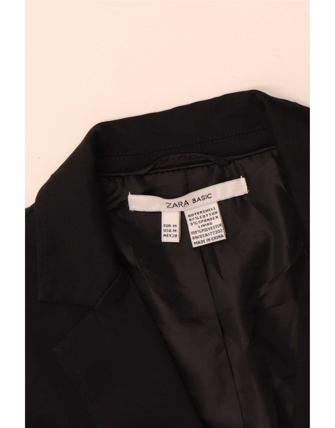 Blazer pentru femei Zara cu 1 nasture UK 12 Bumbac mediu negru