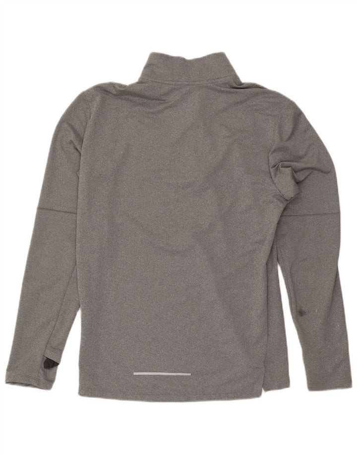 Top de trening pentru bărbați Dri Fit, cu fermoar și gât, din poliester mic, gri