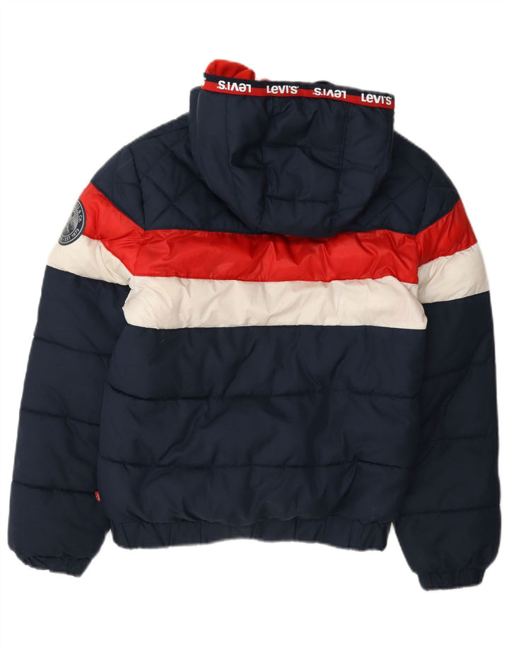 Jachetă căptușită cu glugă cu grafică Levi's pentru băieți, 11-12 ani, albastru bleumarin