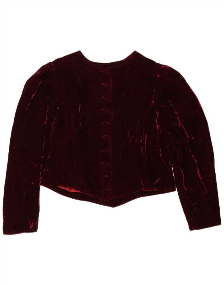 Jachetă Bolero din catifea pentru femei Elle IT 42 Medium Maroon Viscose