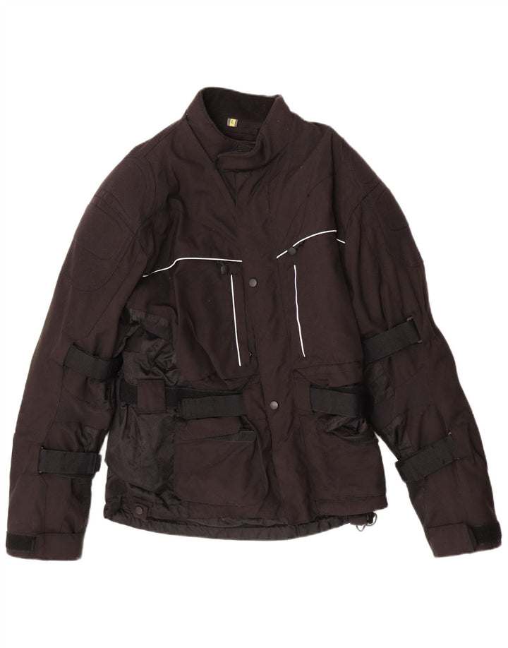 Jachetă vintage pentru bărbați căptușită pentru curse UK 40, mare, neagră, poliamidă