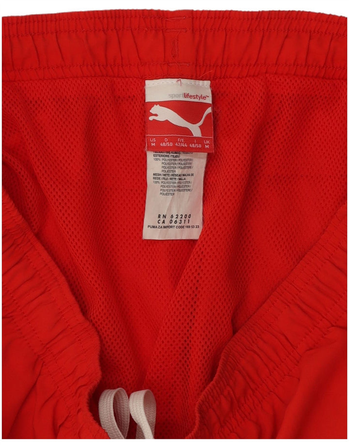 PUMA Mens Graphic Sport Shorts Medium Red Polyester