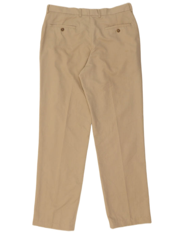 Pantaloni chino drepți pentru bărbați Marks & Spencer L34 L33 poliester bej