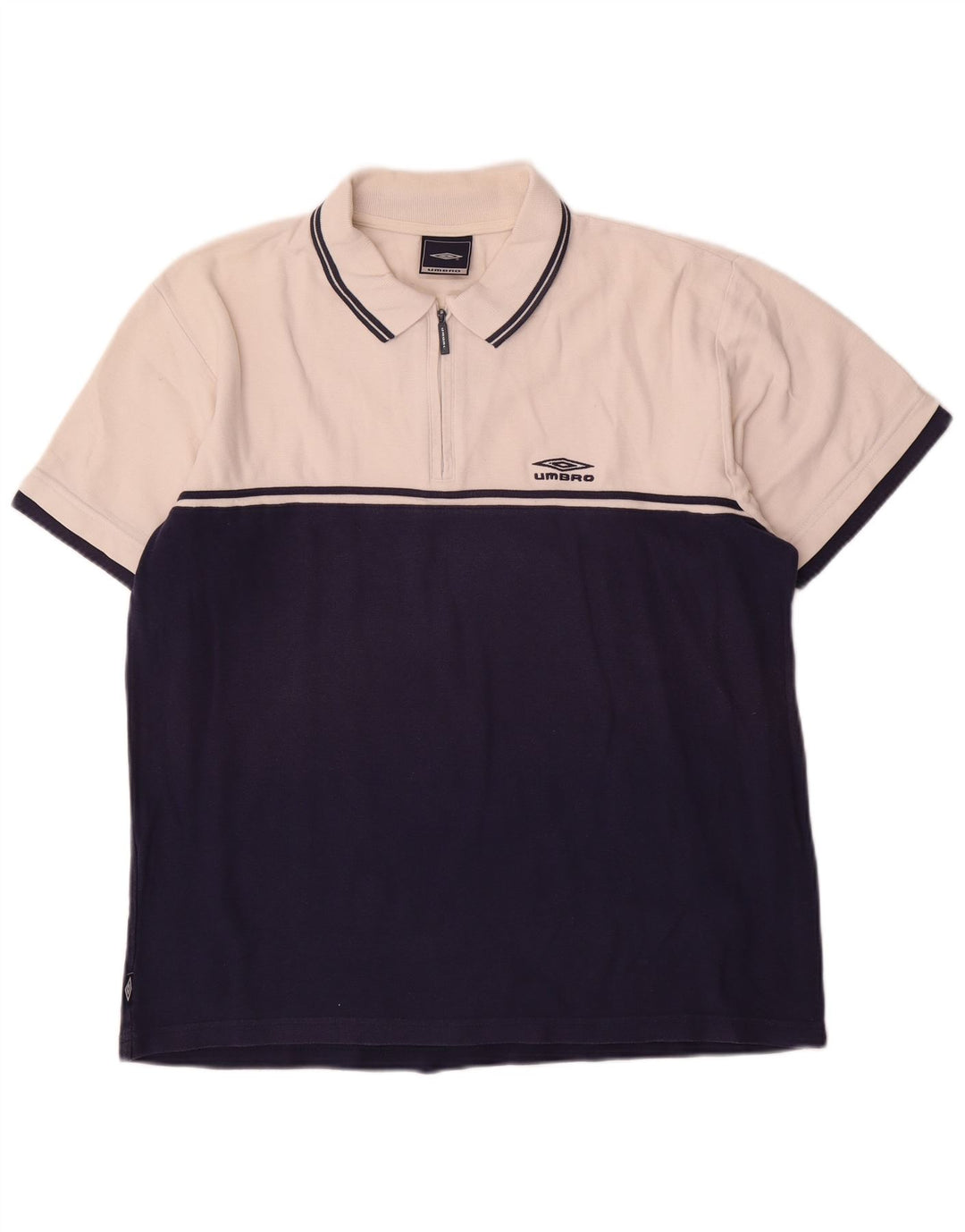 Tricou polo pentru bărbați Umbro, alb mediu, bumbac color bloc