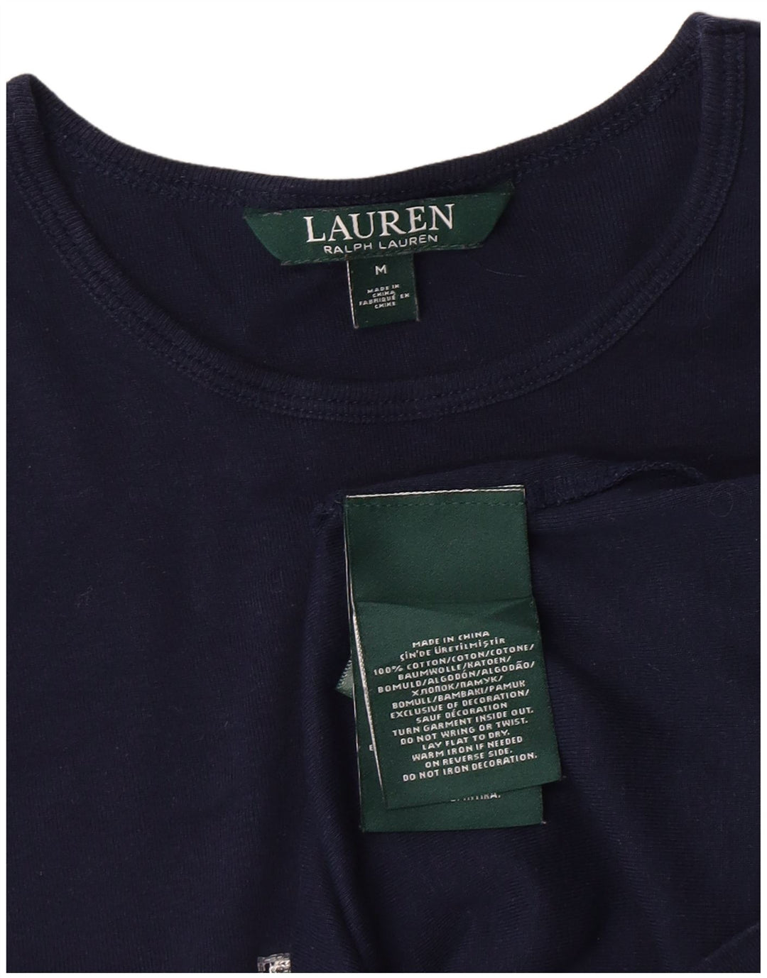 Tricou grafic Ralph Lauren pentru femei Top UK 12 Medium Bleumarin Bumbac
