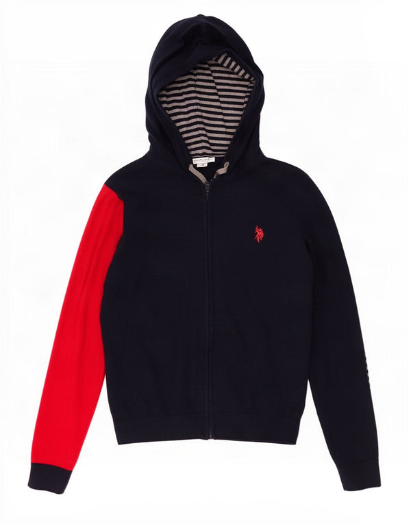 U.S. Polo Assn. Pulover Cardigan Fete 13-14 Ani Bleumarin Colorblock