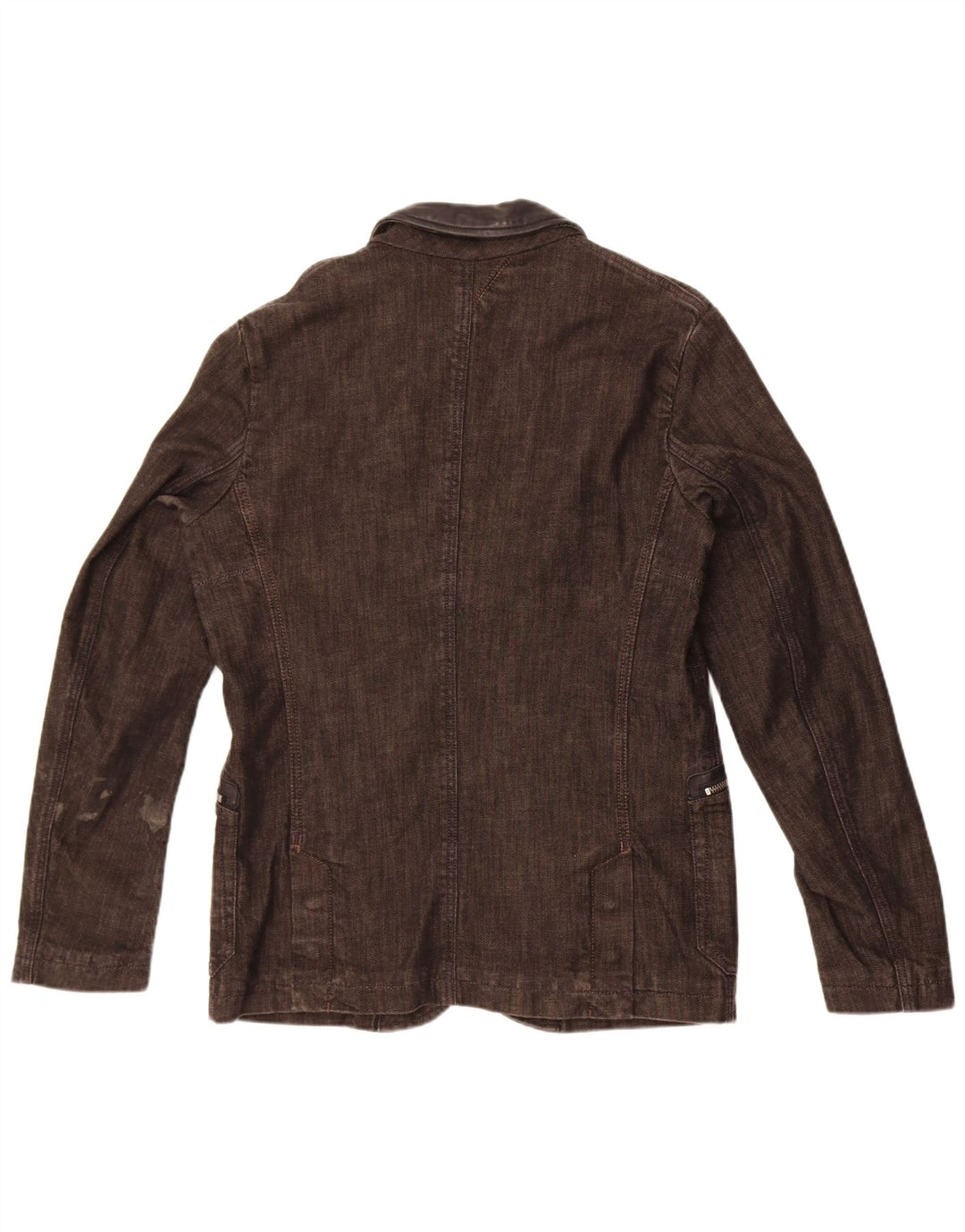 Jachetă pentru bărbați Diesel, din denim, cu 3 nasturi, UK 38, bumbac cu pete negru mediu