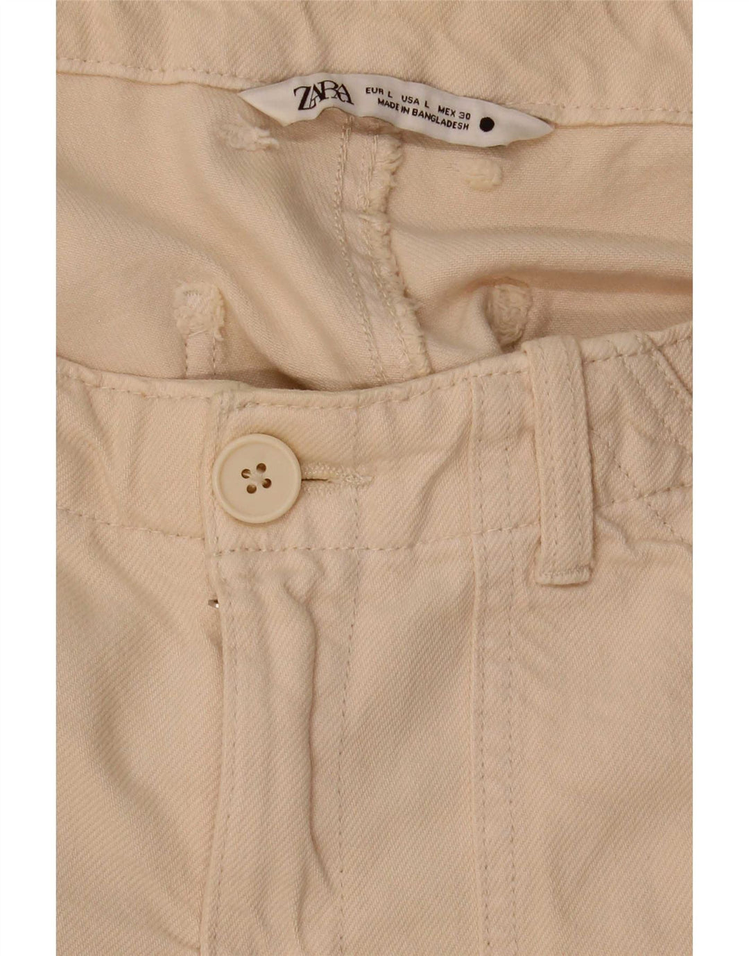 Blugi drepti pentru femei Zara L30 L27 Bej