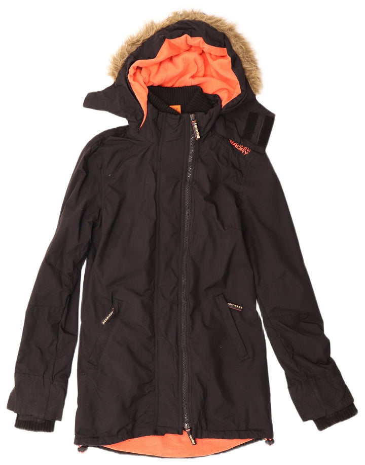 Jachetă parka cu glugă Superdry pentru femei UK 2 2XS Negru