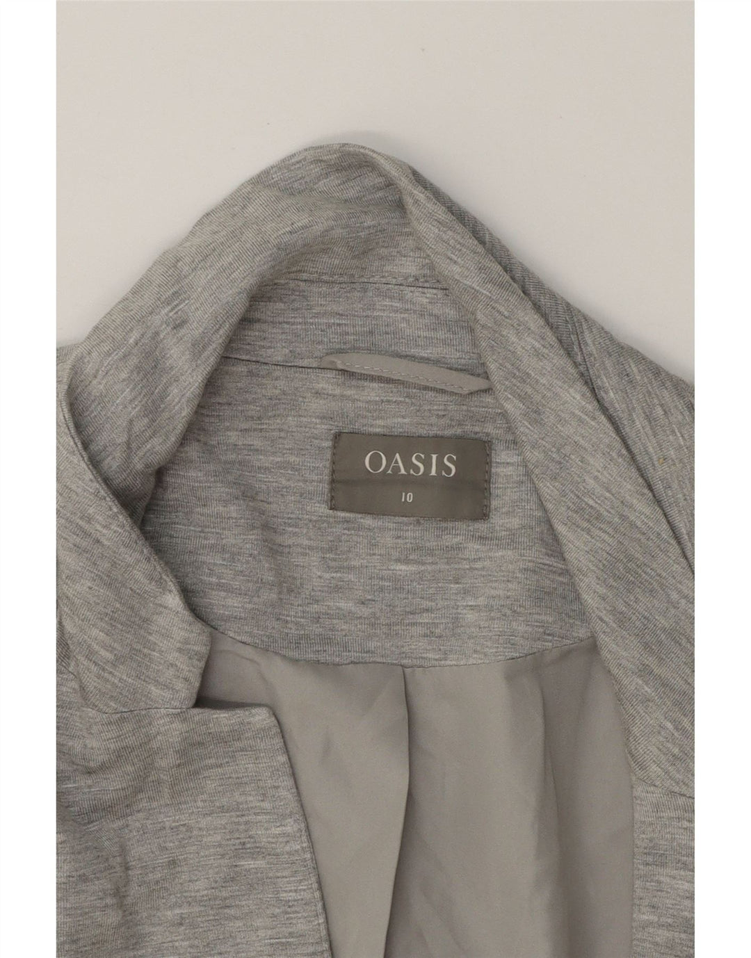 OASIS Womens 1 Button Blazer Jacket UK 10 Small Grey Viscose Vintage Oasis and Second-Hand Oasis from Messina Hembry 