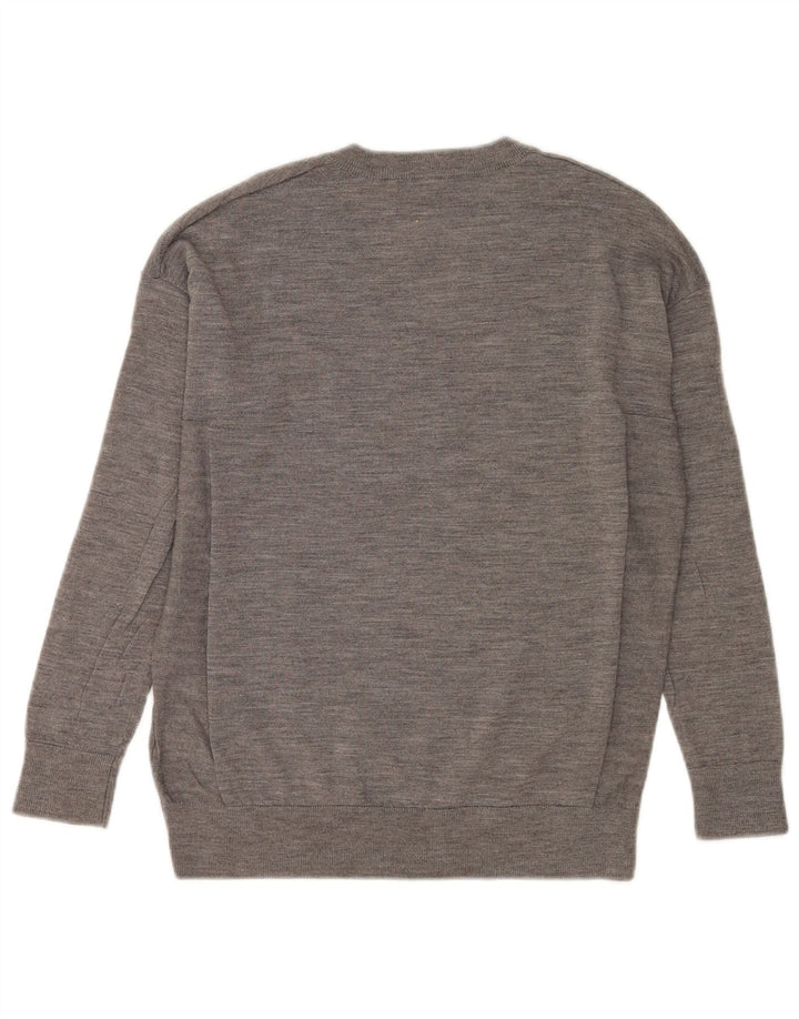 Pulover cu decolteu în V supradimensionat pentru femei Marks & Spencer UK 6 XS gri