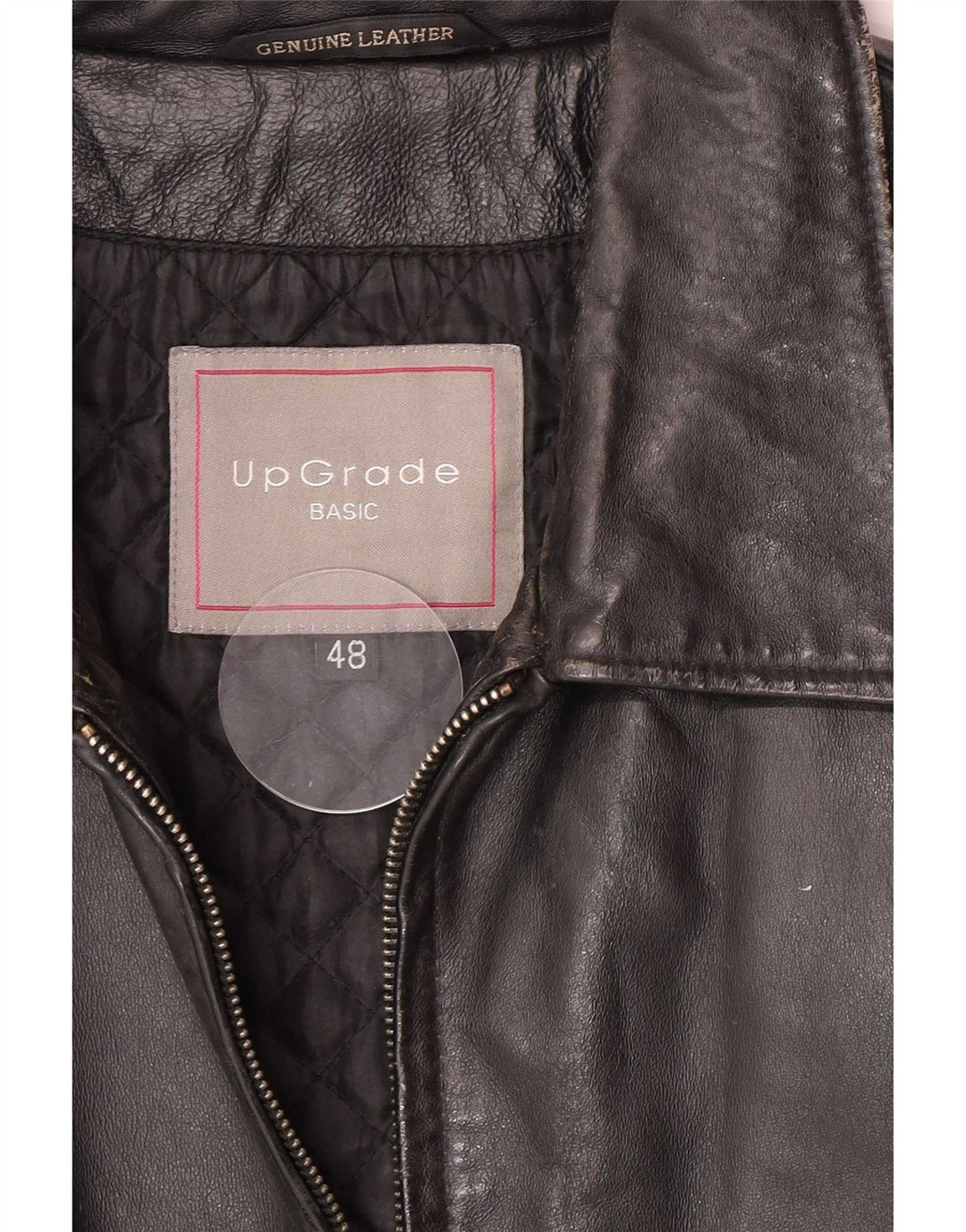 Jachetă de piele vintage pentru bărbați IT 48 Medium Black