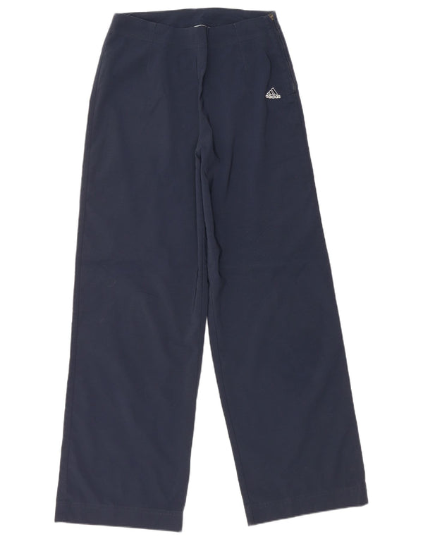 Pantaloni lat pentru femei cu talie înaltă Adidas UK 10 Small W28 L30 Bleumarin