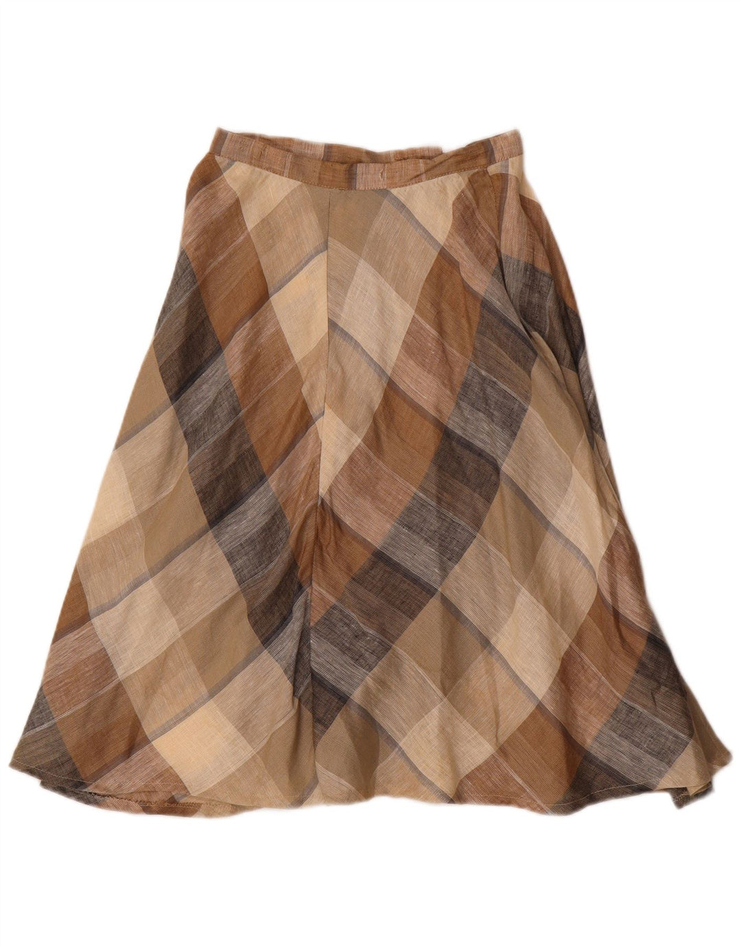 Fustă A-Line Femei Vintage W24 XS Brown Check