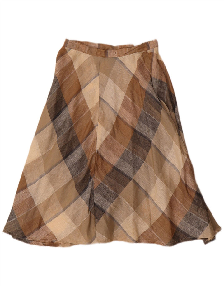 Fustă A-Line Femei Vintage W24 XS Brown Check