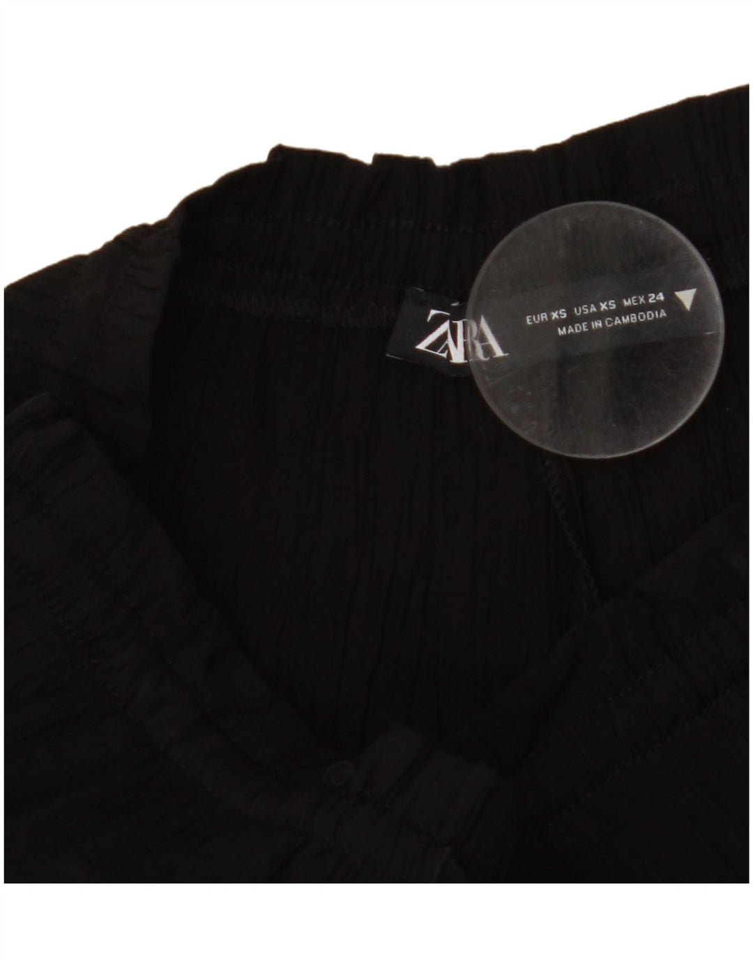 Pantaloni largi pentru femei cu talie înaltă ZARA UK 4 XS W24 L11 Negri