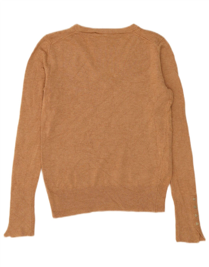 Pulover pentru femei cu decolteu în V Zara UK 10 Mic Bej