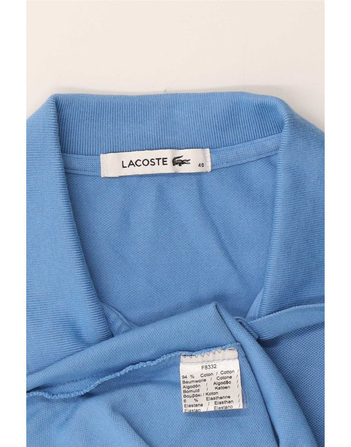 Tricou polo Lacoste pentru femei, mărimea 40, bumbac albastru mediu