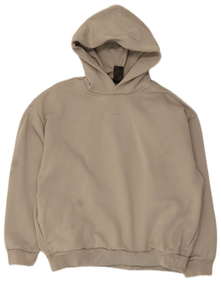 Pulover Adidas pentru bărbați Graphic Oversized Hoodie Mic Bej