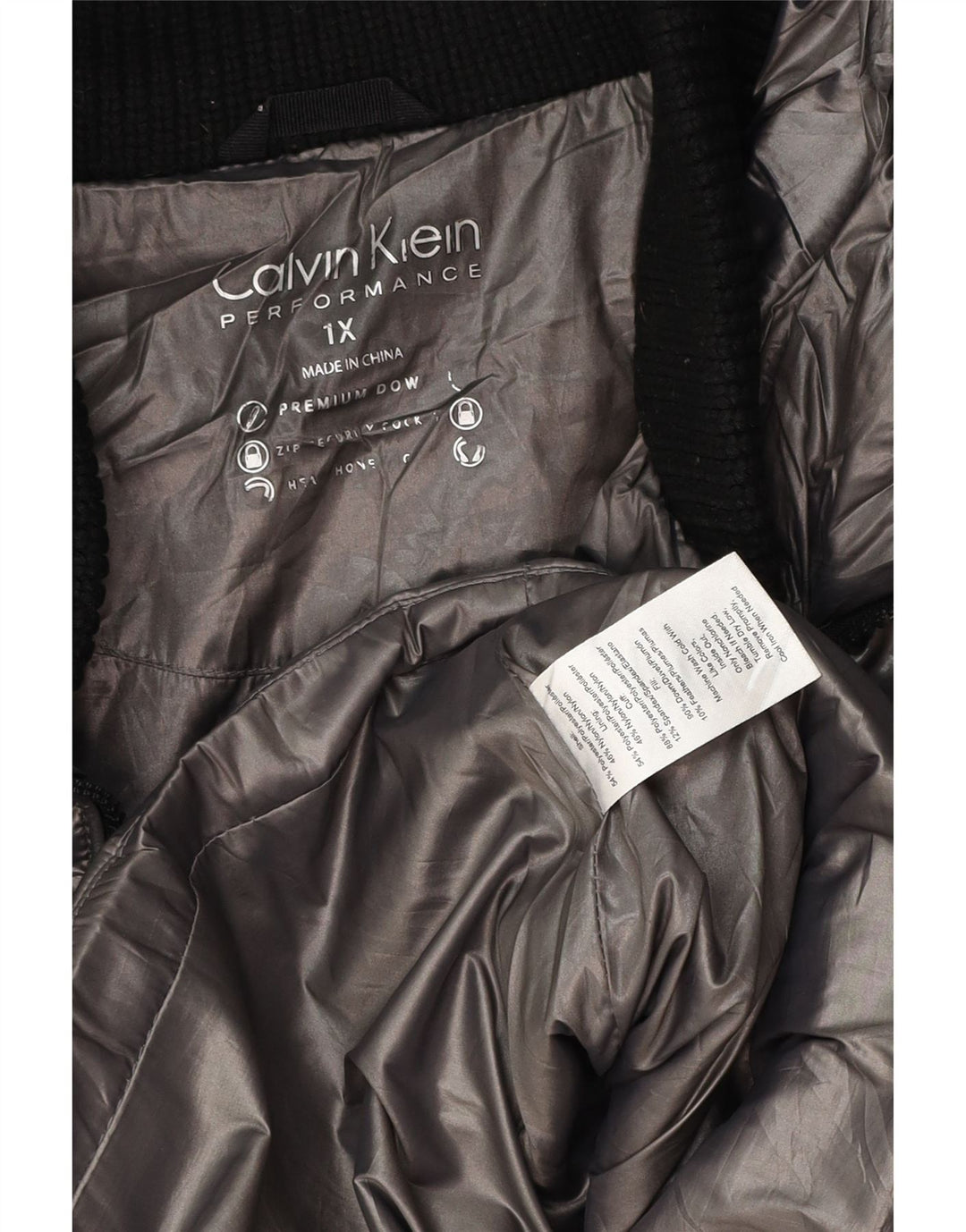Jachetă căptușită supradimensionată pentru femei Calvin Klein UK 18 XL poliester gri