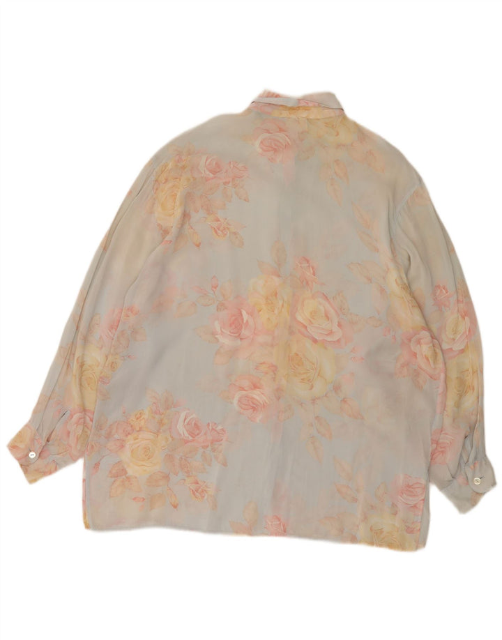 Și Bluză cămașă supradimensionată pentru femei IT 44 Medium Blue Floral Viscose
