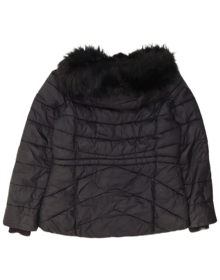 Jachetă căptușită cu glugă Barbour pentru femei UK 14 Poliester negru mare