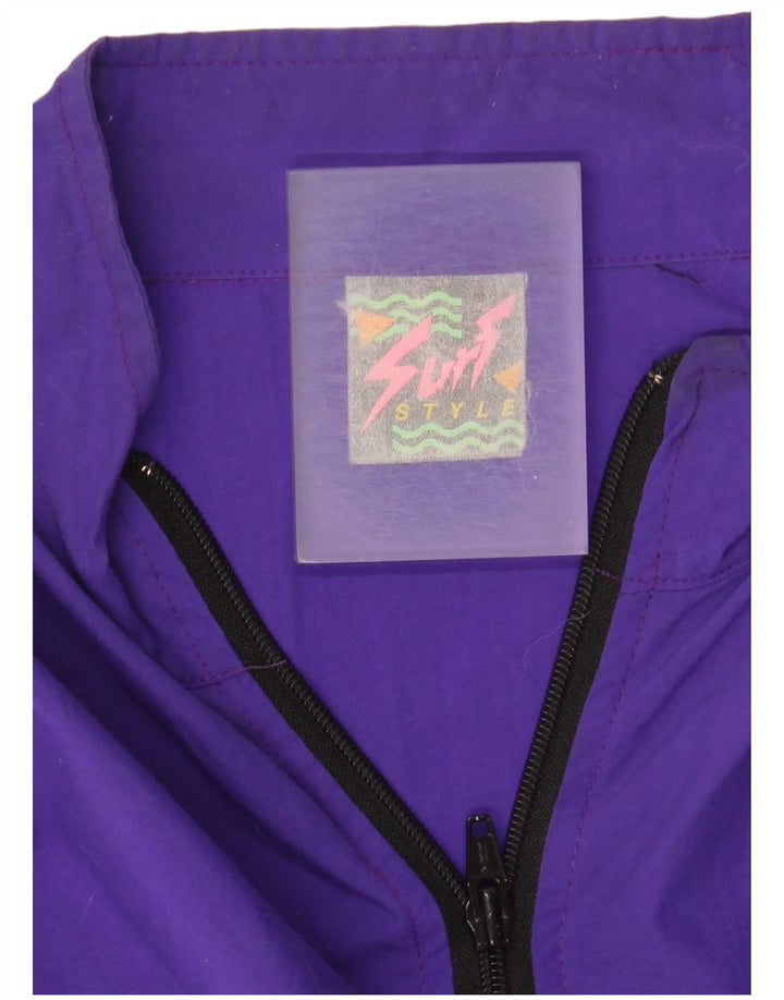 Trening pentru bărbați vintage, jachetă de top, mărime, nailon violet