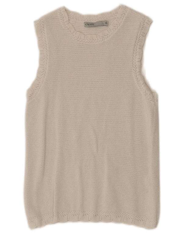 Vestă Oasis Femei Tricotat Top UK 8 Small White