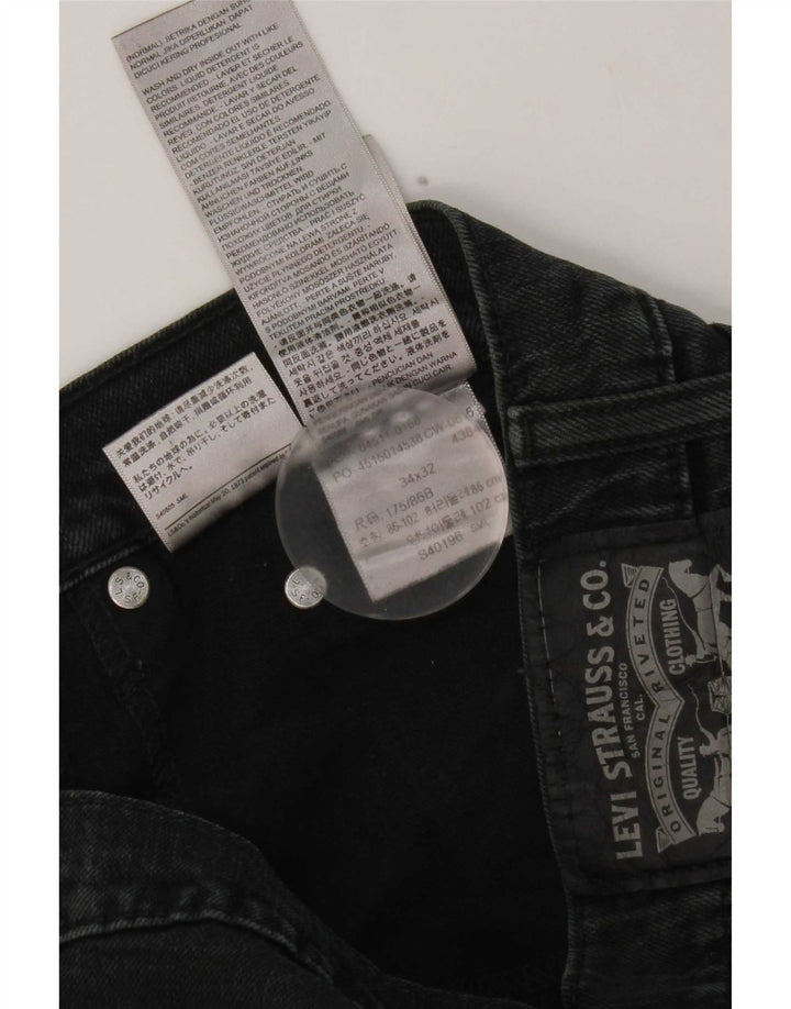 Blugi drepti pentru bărbați Levi's W34 L32 bumbac negru