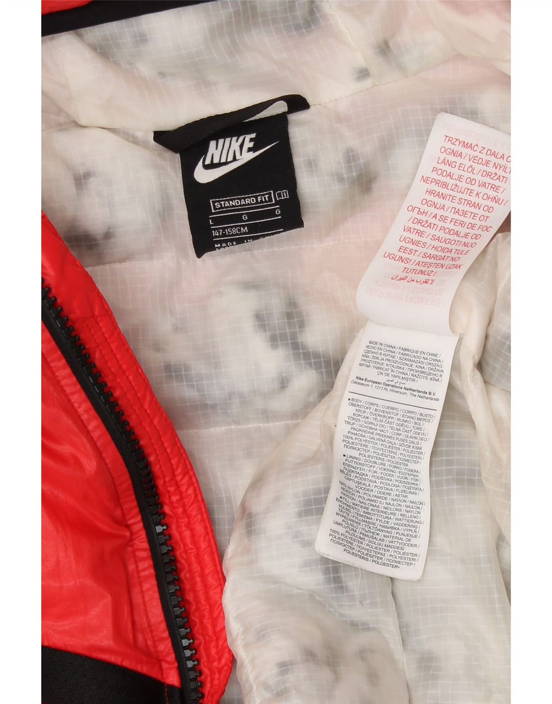 Jachetă căptușită NIKE pentru băieți, cu potrivire standard, 13-14 ani, mare, roșu