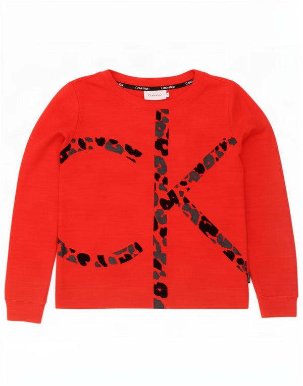 Pulover Calvin Klein pentru femei, cu grafic supradimensionat, roșu mic, UK 10