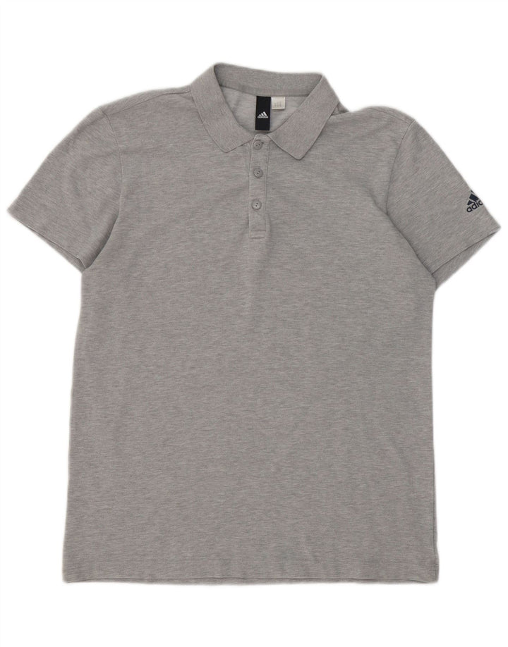 Tricou polo Adidas pentru bărbați, gri mediu pete