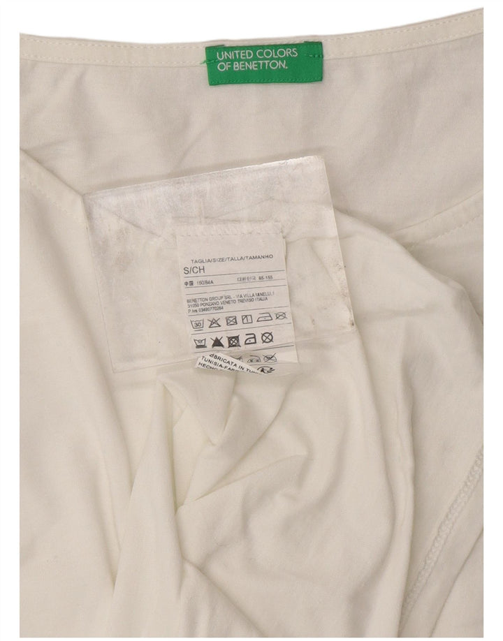 BENETTON Womens Vest Top UK 10 Small White Cotton Vintage Benetton and Second-Hand Benetton from Messina Hembry 