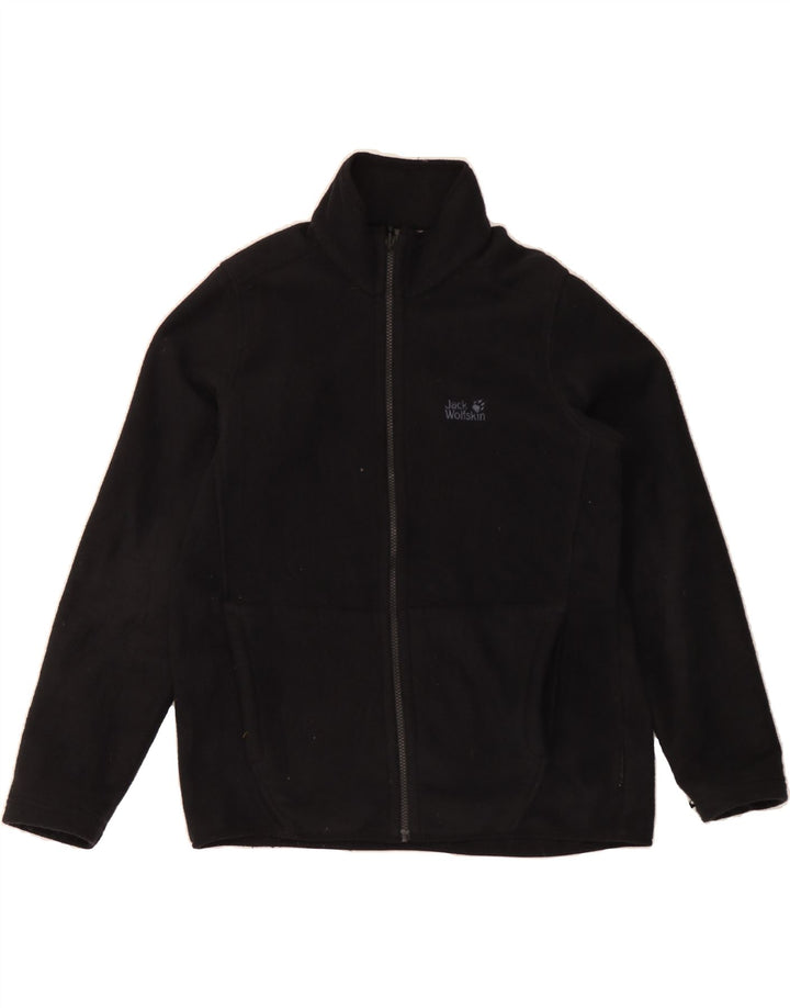 JACK WOLFSKIN Mens Fleece Jacket Size 40/42 Medium Black Polyester Vintage Jack Wolfskin and Second-Hand Jack Wolfskin from Messina Hembry 