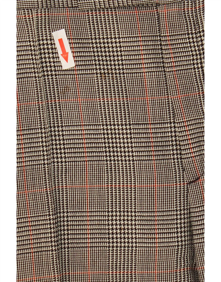 Pantaloni de costum pentru femei Bootcut Zara EU 38 Mici L28 L32 Lână gri Houndstooth