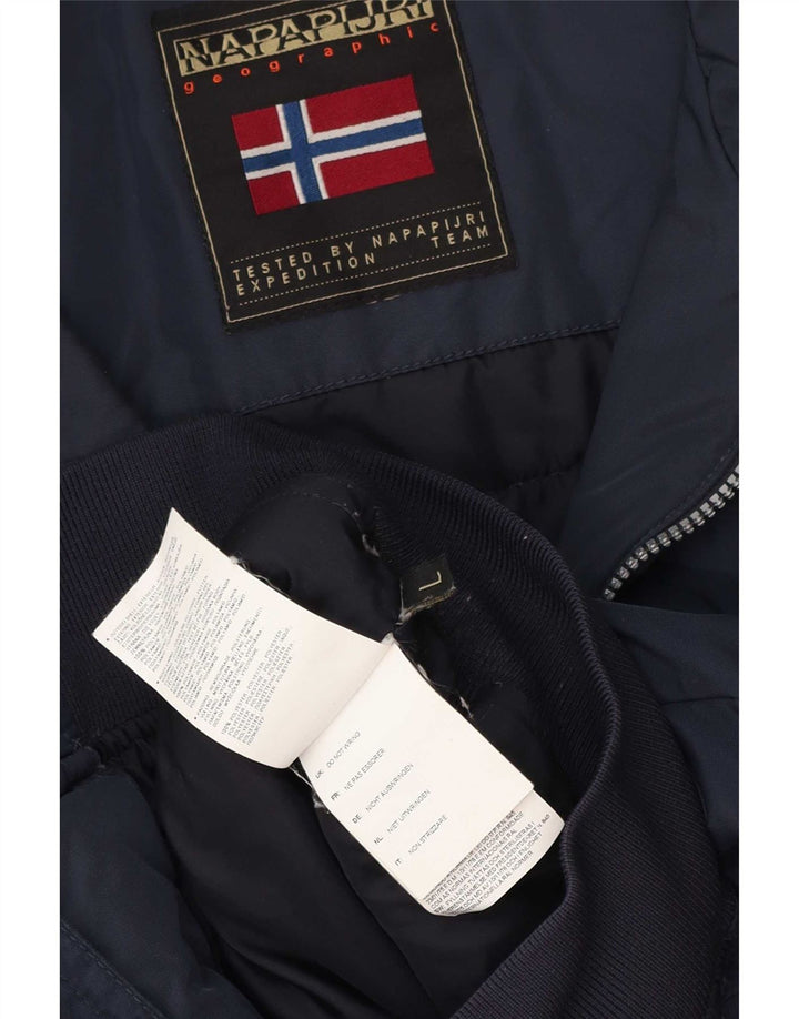 Jachetă Napapijri Geographic Bomber pentru bărbați UK 40, mare, albastru, poliester