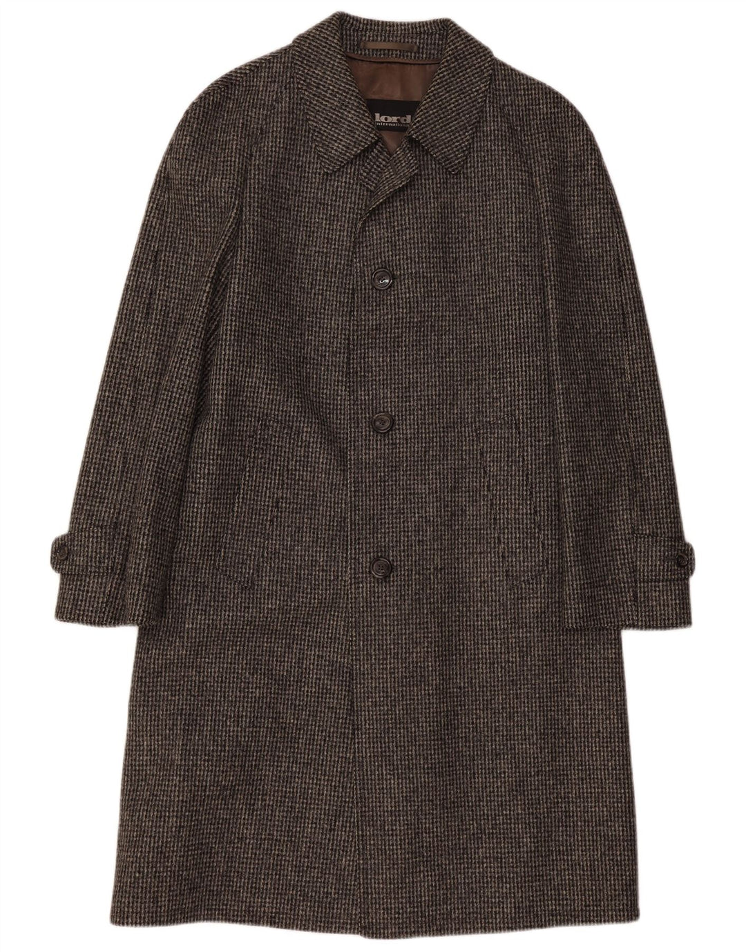 Pardesiu pentru bărbați LORD IT 50, lână nouă, gri mare, cu picior de găin