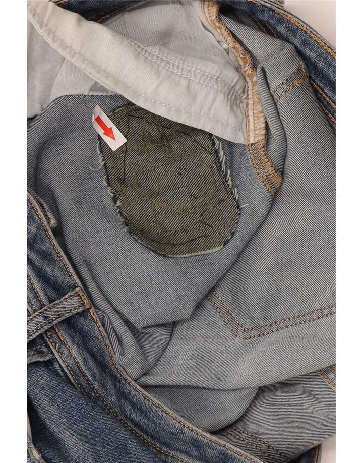 Blugi drepți distressed pentru femei Zara EU 42 Large W32 L26 Blue